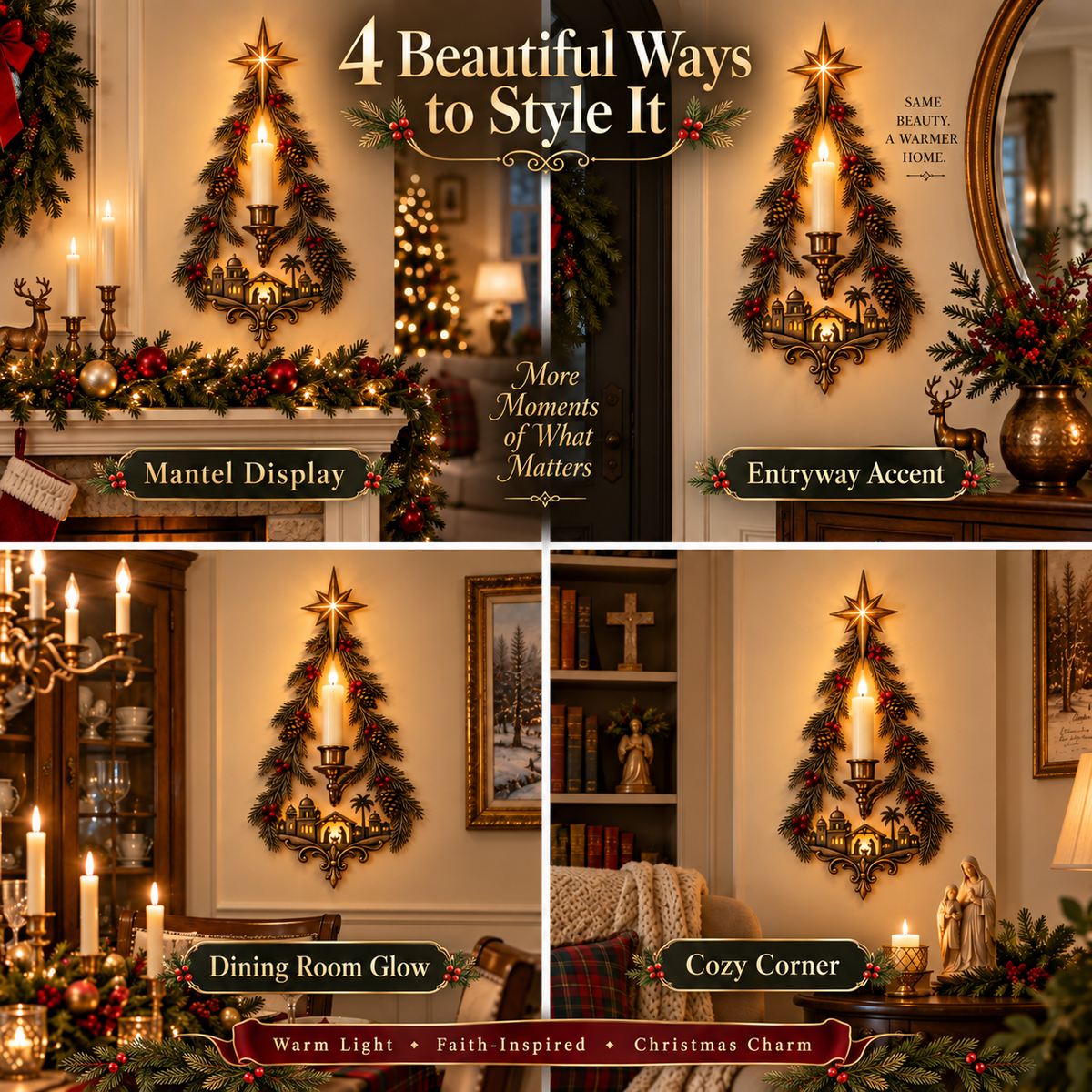 ✨ Last Day 49% OFF ⭐ Bethlehem Star Nativity Candle Sconce™ – Lighted Christmas Wall Decor