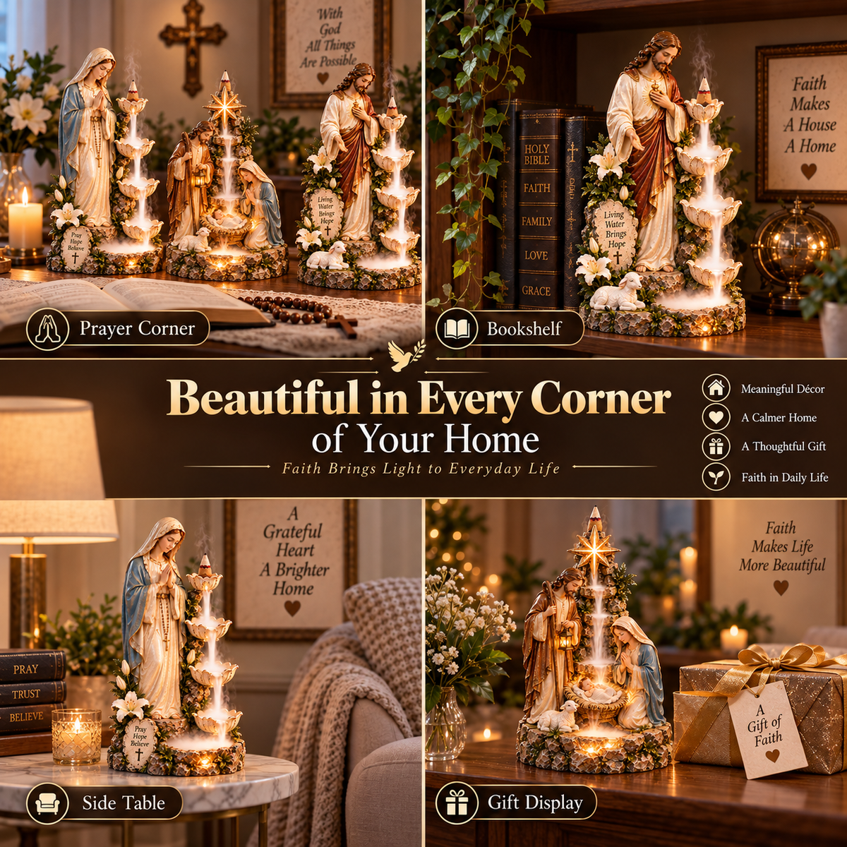 ✨ Last Day 49% OFF ✨ Faith-Inspired Backflow Collection™ – Peaceful Christian Home Decor✨