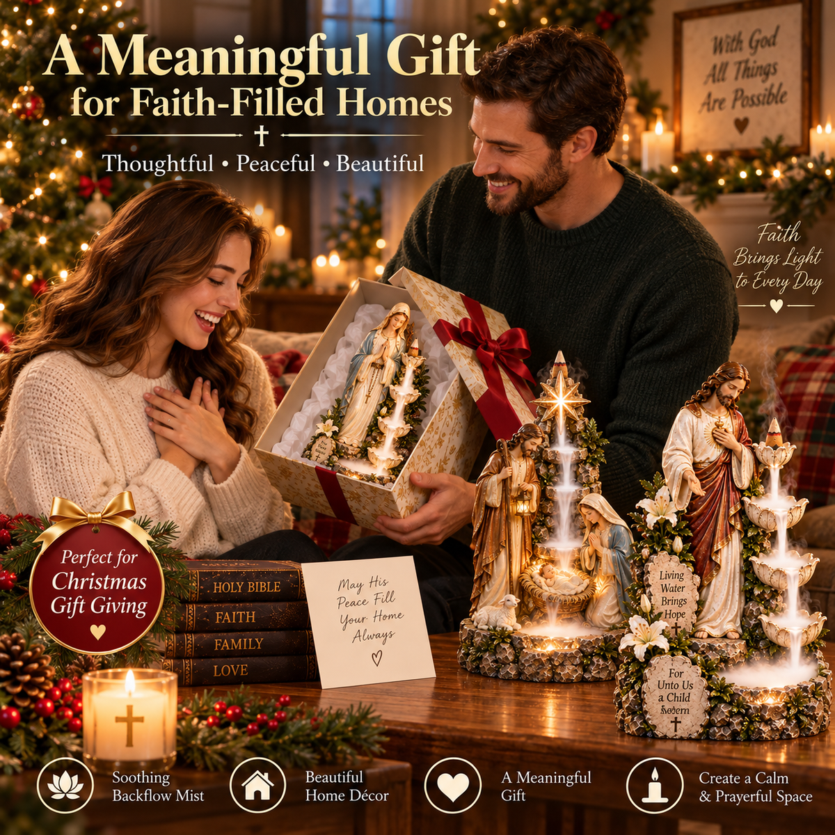 ✨ Last Day 49% OFF ✨ Faith-Inspired Backflow Collection™ – Peaceful Christian Home Decor✨