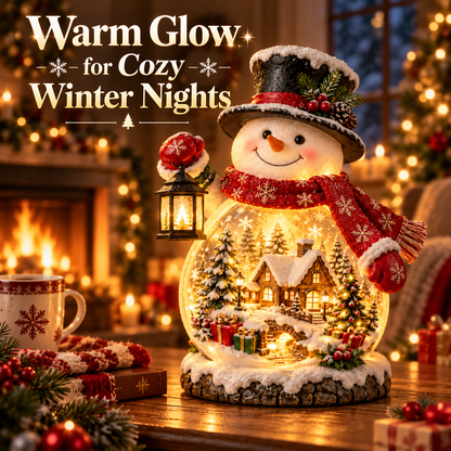 ✨ Last Day 49% OFF✨ Christmas Village Snowman Glow – Lighted Holiday Tabletop Decor