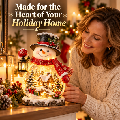 ✨ Last Day 49% OFF✨ Christmas Village Snowman Glow – Lighted Holiday Tabletop Decor