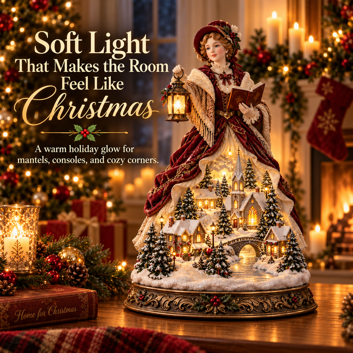 ✨Last Day 49% OFF ✨ Victorian Caroler Christmas Glow™ – Lighted Village Lady Tabletop Decor✨