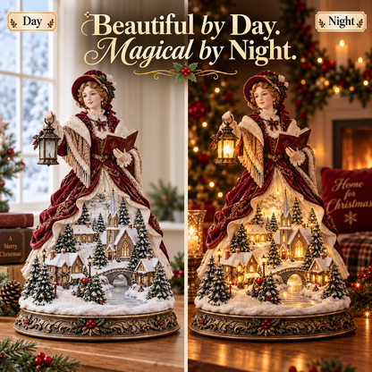 ✨Last Day 49% OFF ✨ Victorian Caroler Christmas Glow™ – Lighted Village Lady Tabletop Decor✨
