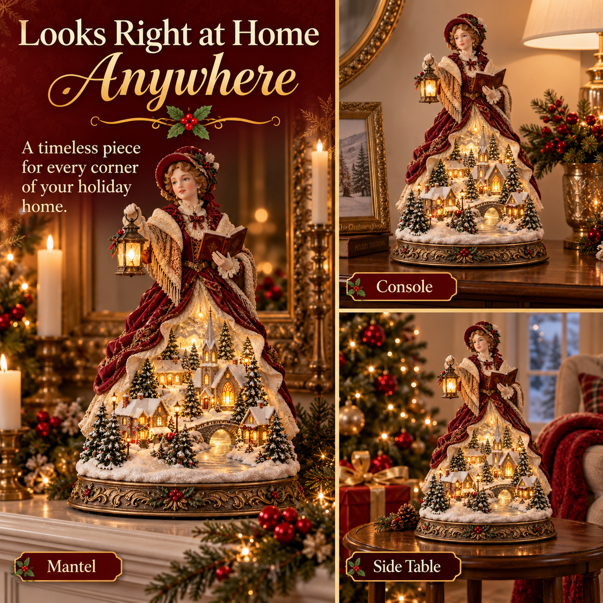 ✨Last Day 49% OFF ✨ Victorian Caroler Christmas Glow™ – Lighted Village Lady Tabletop Decor✨