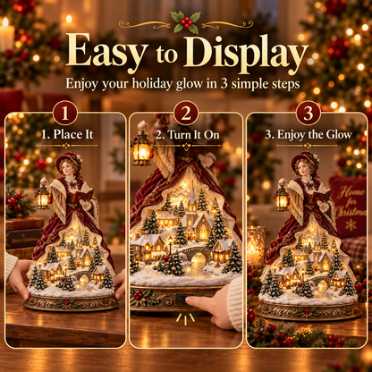 ✨Last Day 49% OFF ✨ Victorian Caroler Christmas Glow™ – Lighted Village Lady Tabletop Decor✨