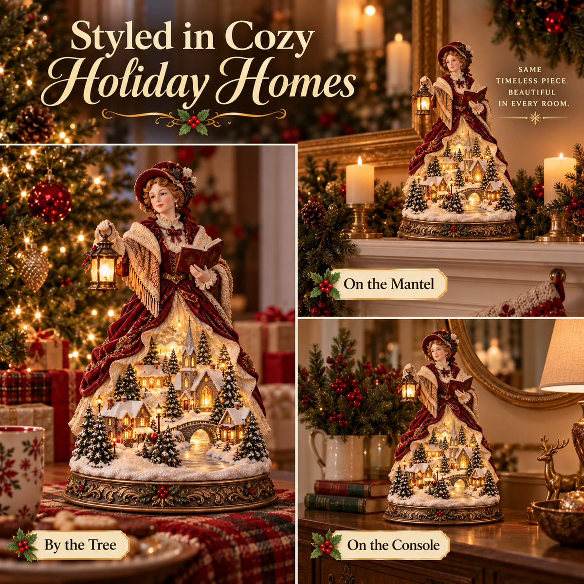 ✨Last Day 49% OFF ✨ Victorian Caroler Christmas Glow™ – Lighted Village Lady Tabletop Decor✨