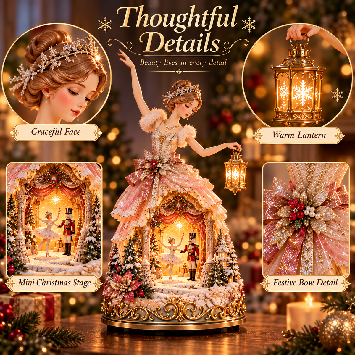 🔥LAST DAY 49% OFF 🩰 Winter Ballerina Story Lamp™ – Lighted Nutcracker Christmas Tabletop Decor ✨