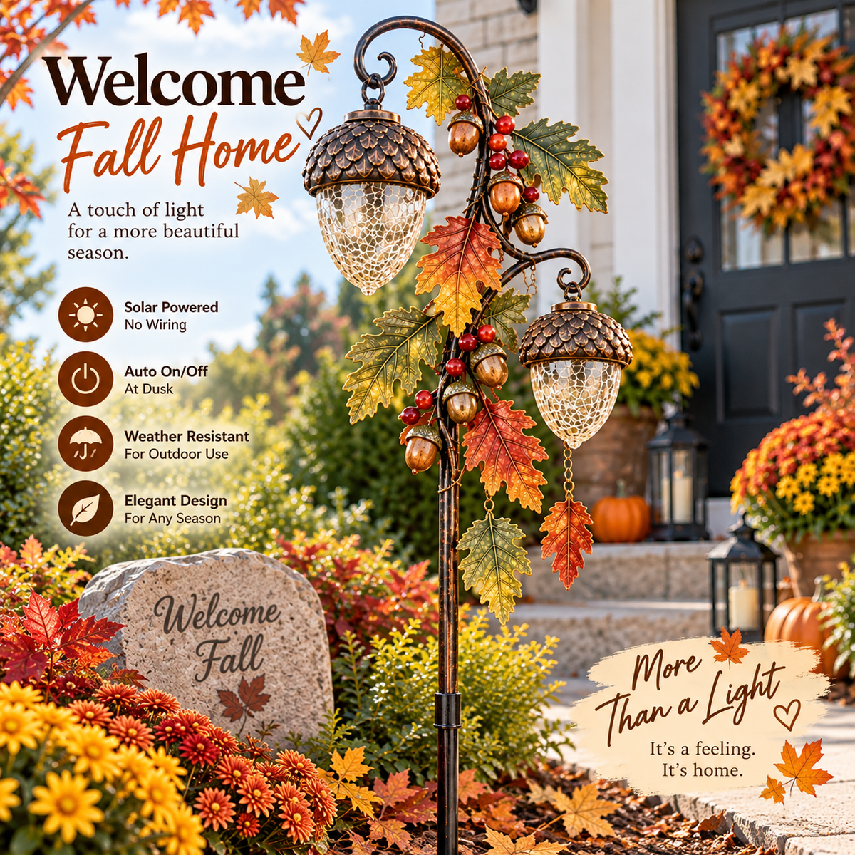 Autumn Acorn Glow daytime garden display