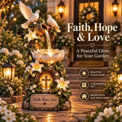 🔥 Last Day 49% OFF🕊️✝️ Faith Hope Love Fountain™ – Lighted Christian Garden Decor