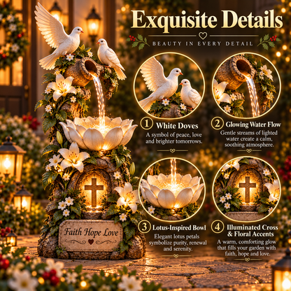 🔥 Last Day 49% OFF🕊️✝️ Faith Hope Love Fountain™ – Lighted Christian Garden Decor