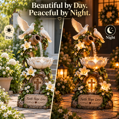 🔥 Last Day 49% OFF🕊️✝️ Faith Hope Love Fountain™ – Lighted Christian Garden Decor