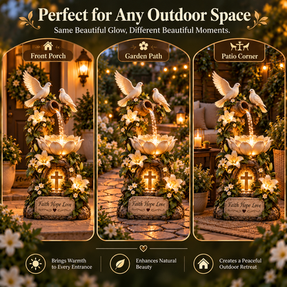 🔥 Last Day 49% OFF🕊️✝️ Faith Hope Love Fountain™ – Lighted Christian Garden Decor