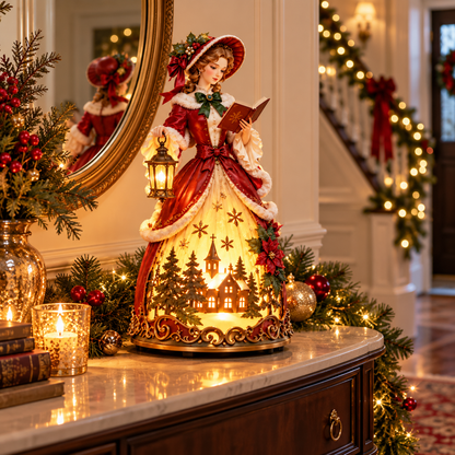 ✨ Last Day 49% OFF 🎄 Victorian Christmas Caroler Lady Lamp™ – Lighted Holiday Tabletop Decor
