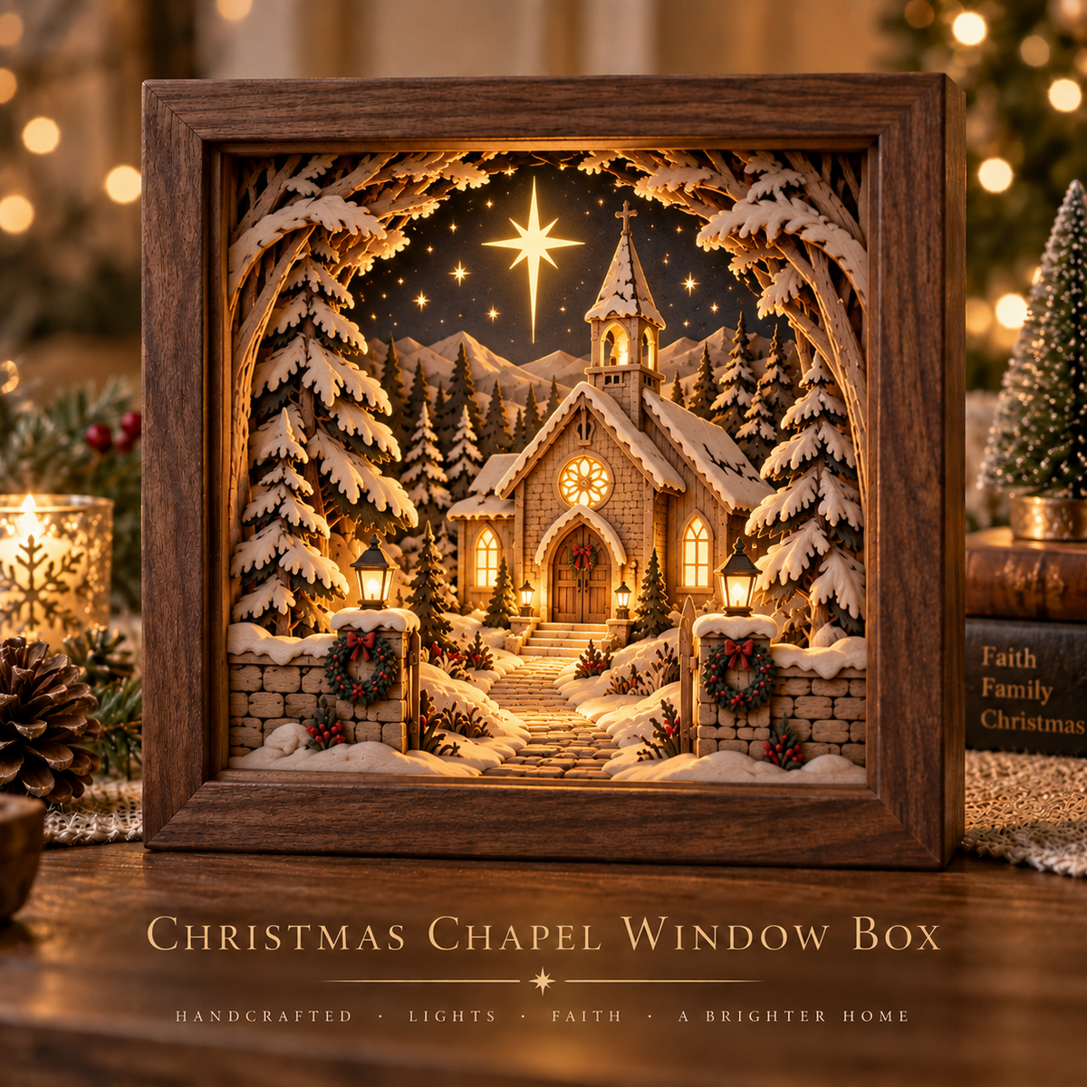 Christmas Chapel light box style