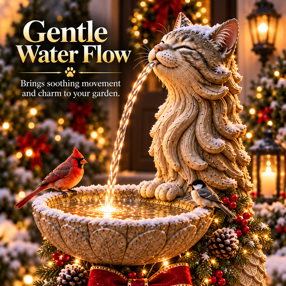 🐱 Cat Merlion Fountain™ - A Peaceful Haven for Birds and Nature🐦💧