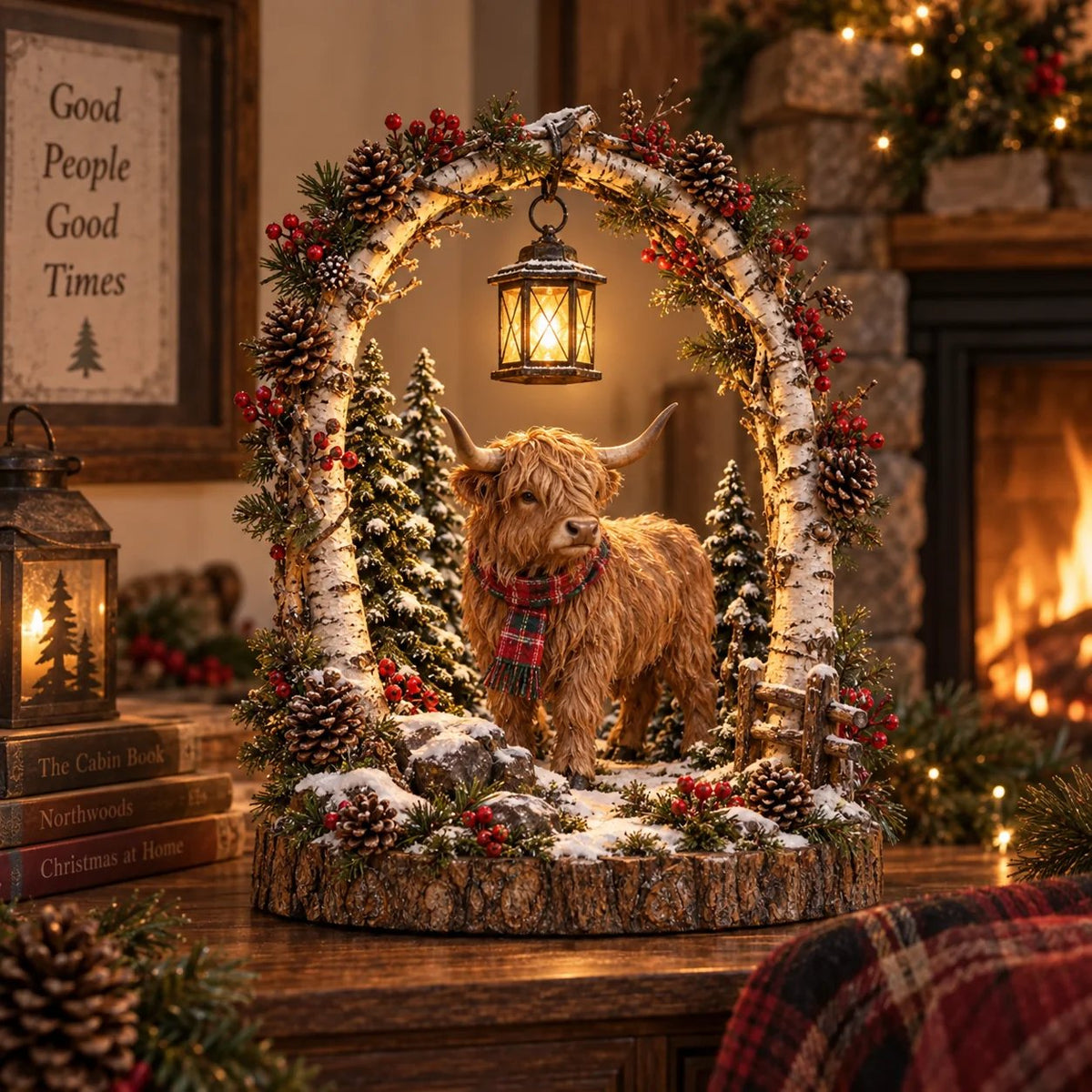 🔥LAST DAY 50% OFF - 🐻Woodland Bear Family Lantern – Lighted Christmas Forest Tabletop Decor 🎄
