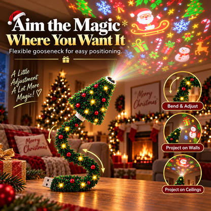 🔥LAST DAY 49% OFF -🎄USB Christmas Projection Lamp with 6 Festive Scenes