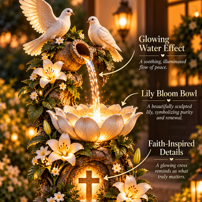 🔥 Last Day 49% OFF🕊️✝️ Faith Hope Love Fountain™ – Lighted Christian Garden Decor