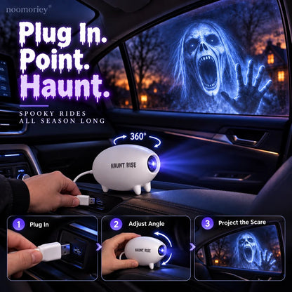🎃 Halloween Window Projector ✨ 16 Spooky Movies – USB-Powered Halloween Decoration
