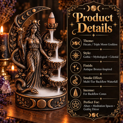 🔥LAST DAY 50% OFF - 🌙 Hecate’s Key | Triple Moon Backflow Incense Burner