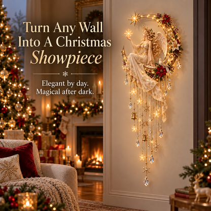 🔥 Last Day 60% OFF –Angel’s Moonlit Starfall™ – Lighted Christmas Angel Wall Decor