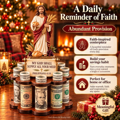 🙏 Bible Verse Savings Challenge Stand – Christian Cash Organizer & Faith-Inspired Gift