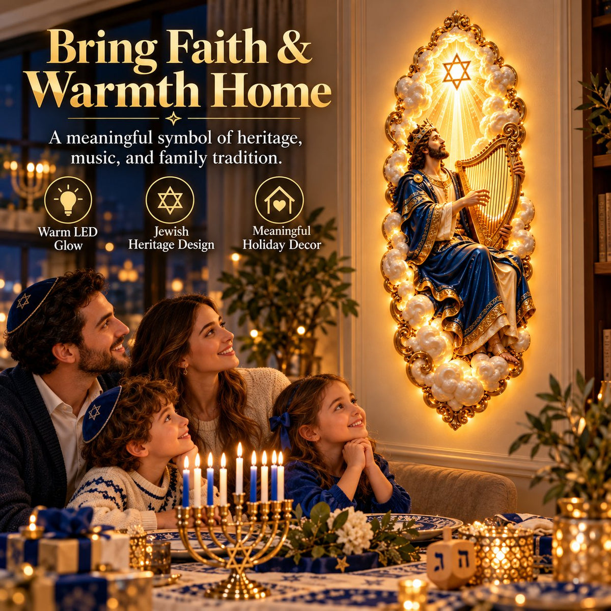 Jewish Heritage Illuminated Wall Art – High Priest Inspired Design