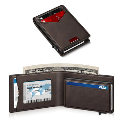 🔥 50% OFF Pop-Up RFID Slim Wallet 💳 One-Slide Metal Card Holder With Cash Clip