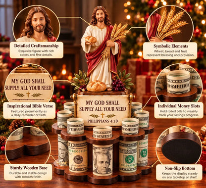 🙏 Bible Verse Savings Challenge Stand – Christian Cash Organizer & Faith-Inspired Gift