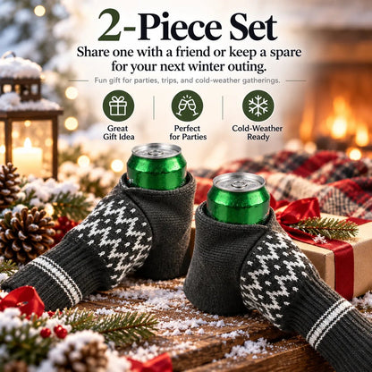 🎁Beer Mitten Gloves – Insulated Knit Drink Holder, 2PCS Set