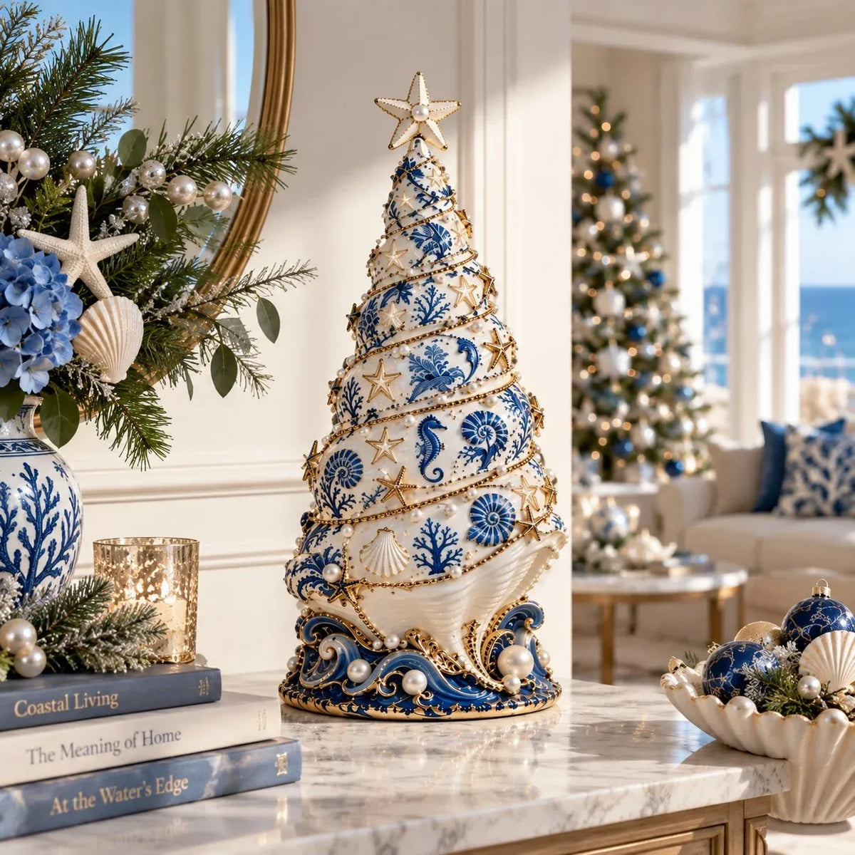 ⏳ Last Day 49% OFF – 🌊 Coastal Christmas Seashell Tree Projection Lamp | Warm Glow & Ocean-Inspired Holiday Projection ✨