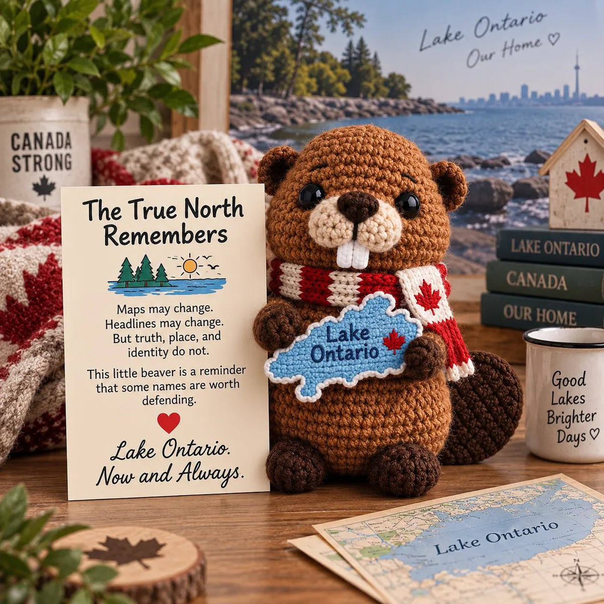 🦫 Lake Ontario Emotional Support Beaver | Canadian Crochet Keepsake with Message Card