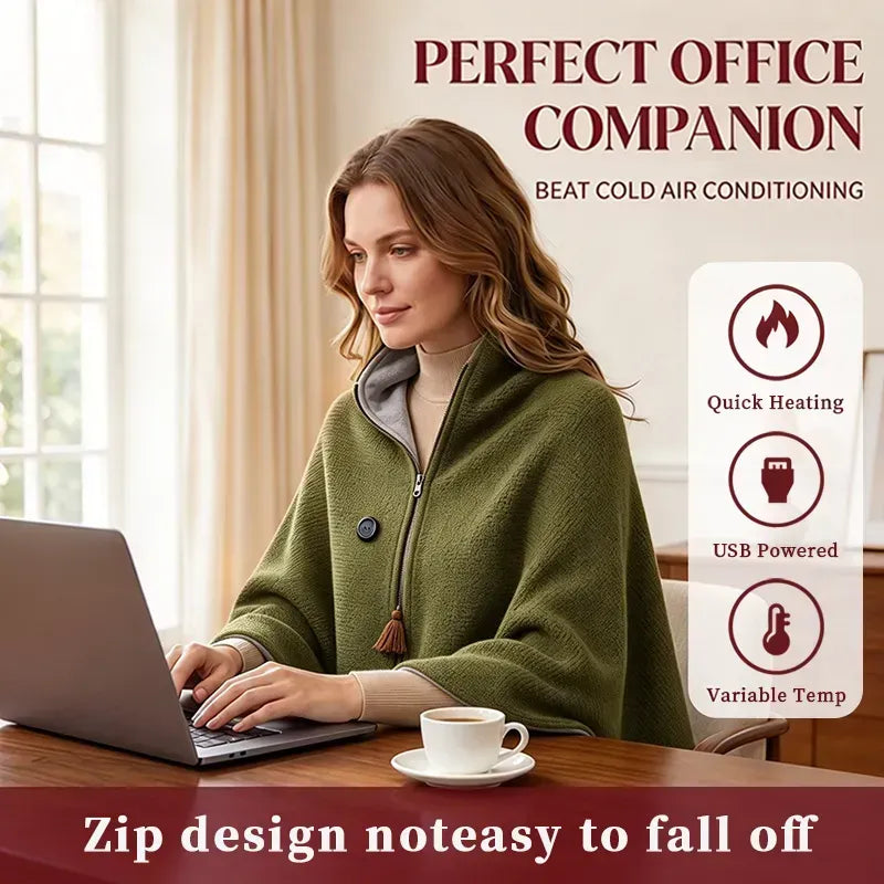 Early Winter Sale: 49% Off -❄️ Portable Heated Blanket Shawl | 15-Second Heating, 3 Heat Levels & Ultra-Soft Winter Comfort 🔥