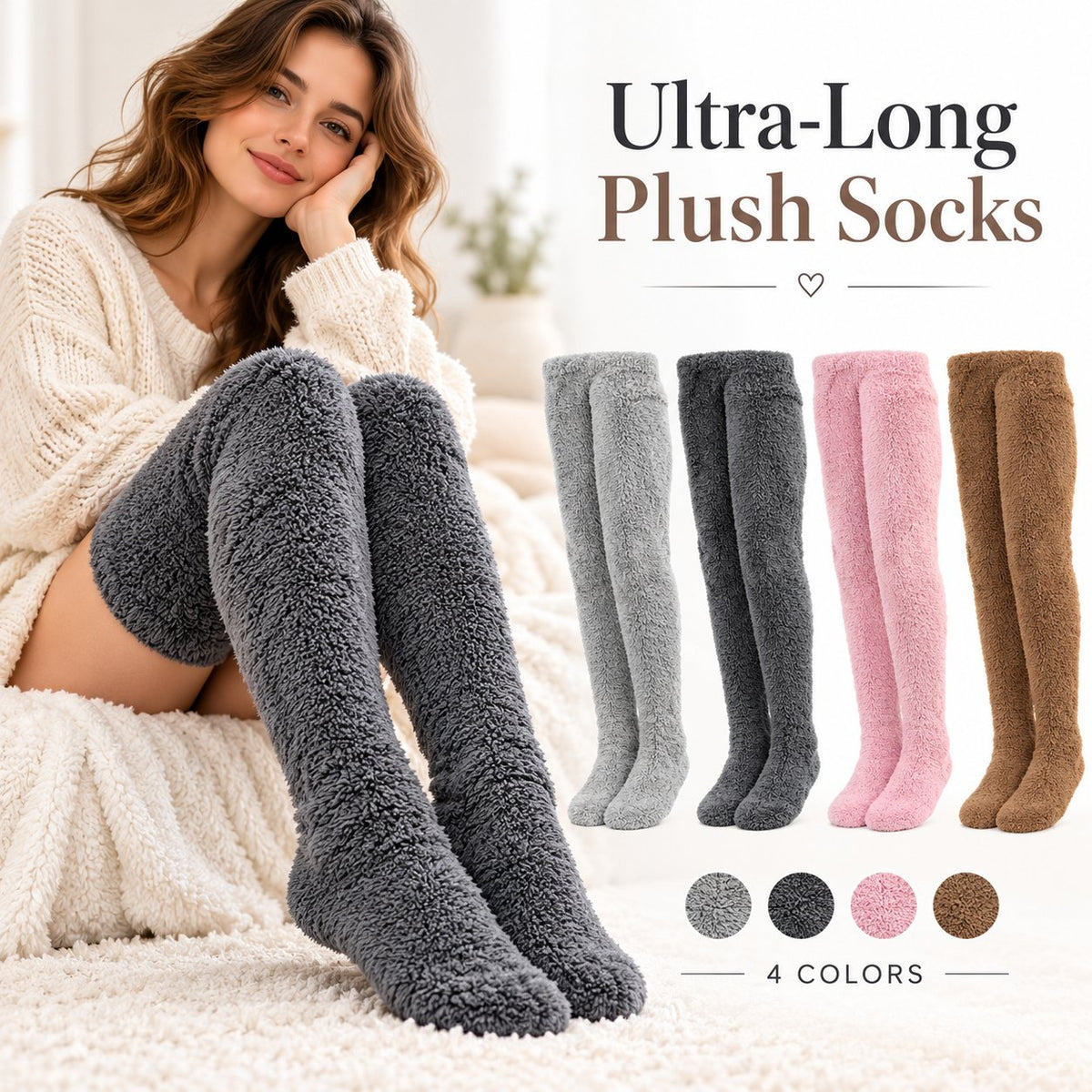 🧦 Cozy Ultra-Long Plush Thigh-High Socks – Say Goodbye to Cold Feet All Winter Long! ❄️