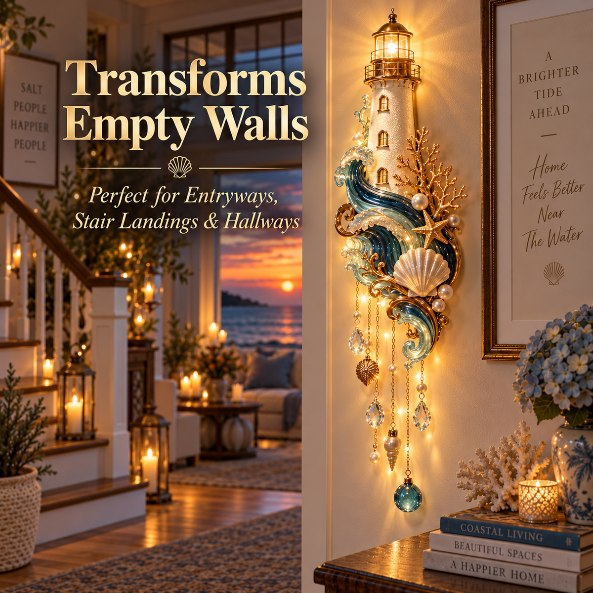 Lighthouse Tide Wall Light coastal wall decor