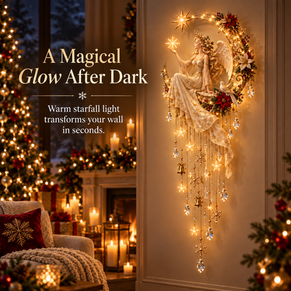 🔥 Last Day 60% OFF –Angel’s Moonlit Starfall™ – Lighted Christmas Angel Wall Decor