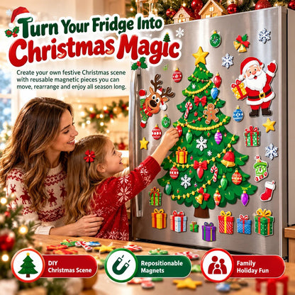 ⏳ Last Day 49% OFF – 🎄DIY Magnetic Christmas Fridge Decor | Reusable Tree & Holiday Magnets for Family Fun 🧲