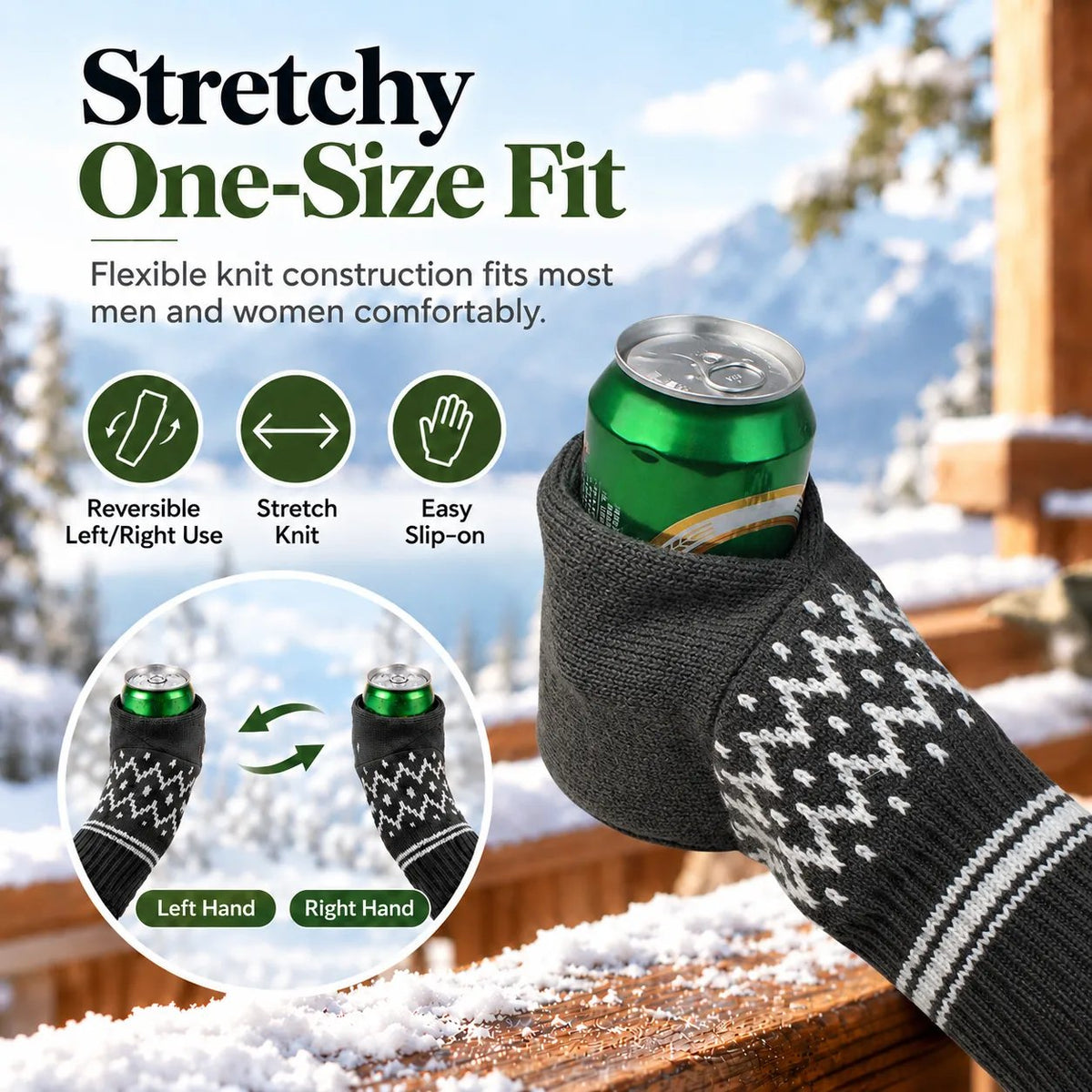 🎁Beer Mitten Gloves – Insulated Knit Drink Holder, 2PCS Set