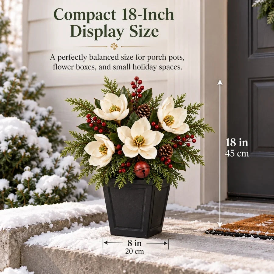Vintage Magnolia Christmas Planter Pick