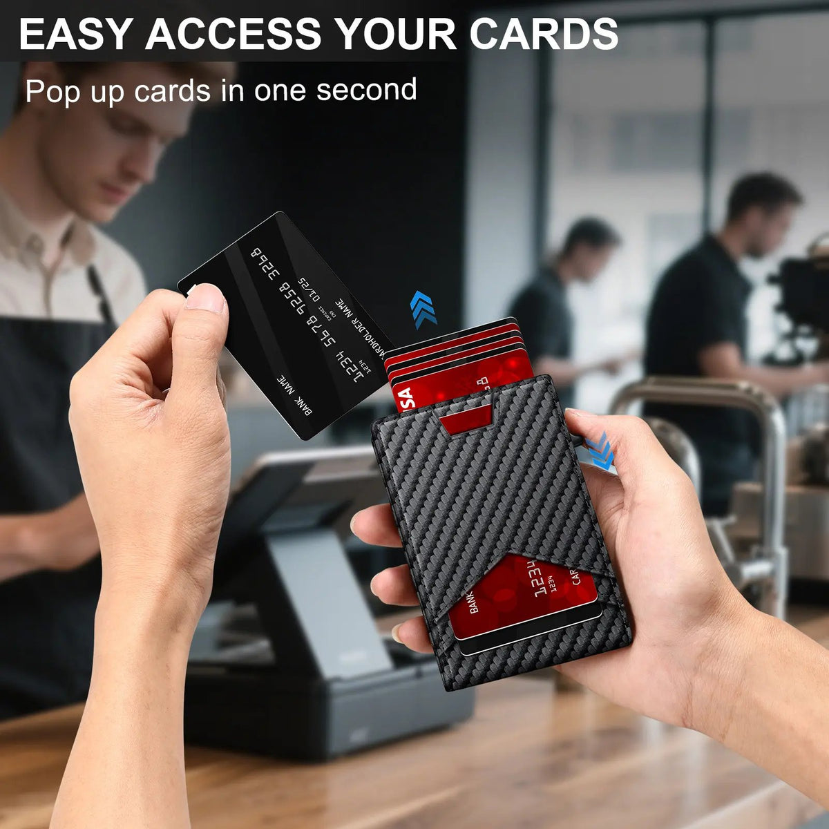 🔥 50% OFF Pop-Up RFID Slim Wallet 💳 One-Slide Metal Card Holder With Cash Clip