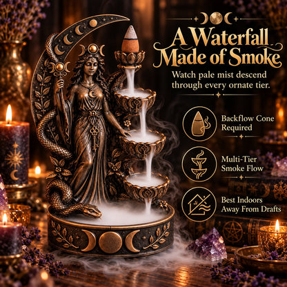 🔥LAST DAY 50% OFF - 🌙 Hecate’s Key | Triple Moon Backflow Incense Burner
