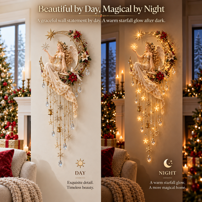 🔥 Last Day 60% OFF –Angel’s Moonlit Starfall™ – Lighted Christmas Angel Wall Decor