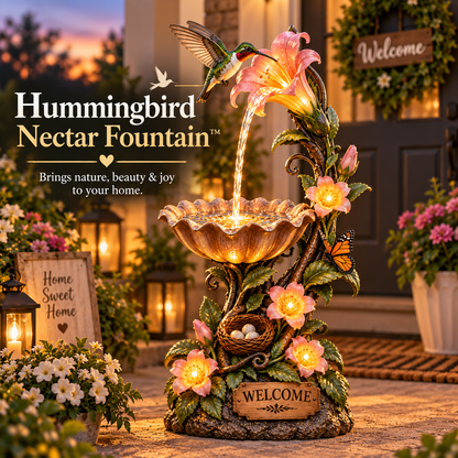 ✨ Last Day 49% OFF🐦✨ Hummingbird Nectar Fountain™ – Lighted Garden & Porch Decor