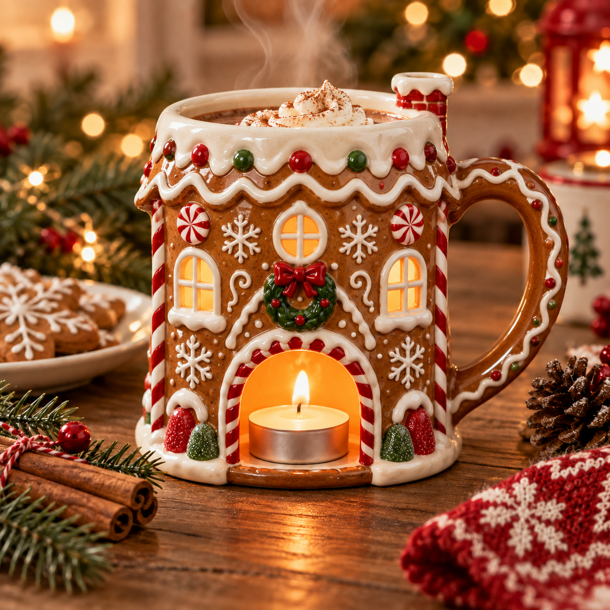 Gingerbread Christmas warming mug