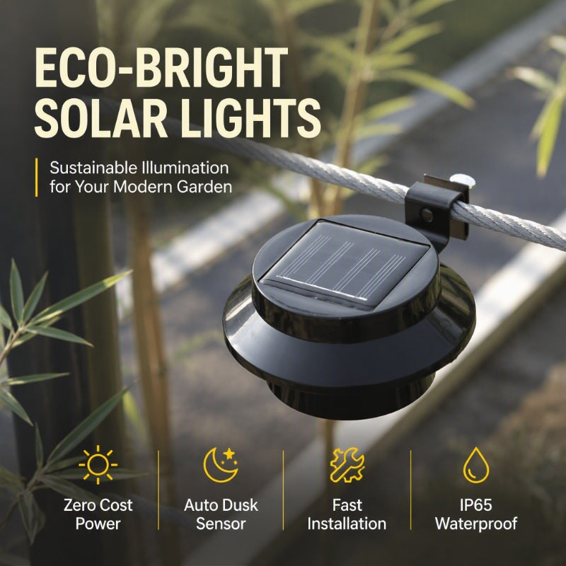 ☀️ Solar LED Gutter Wall Light – Wireless Outdoor Lighting for Fences, Decks & Paths