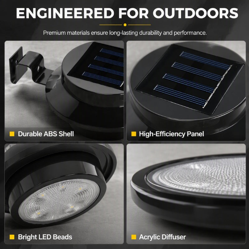 ☀️ Solar LED Gutter Wall Light – Wireless Outdoor Lighting for Fences, Decks & Paths