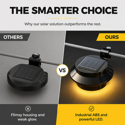 ☀️ Solar LED Gutter Wall Light – Wireless Outdoor Lighting for Fences, Decks & Paths