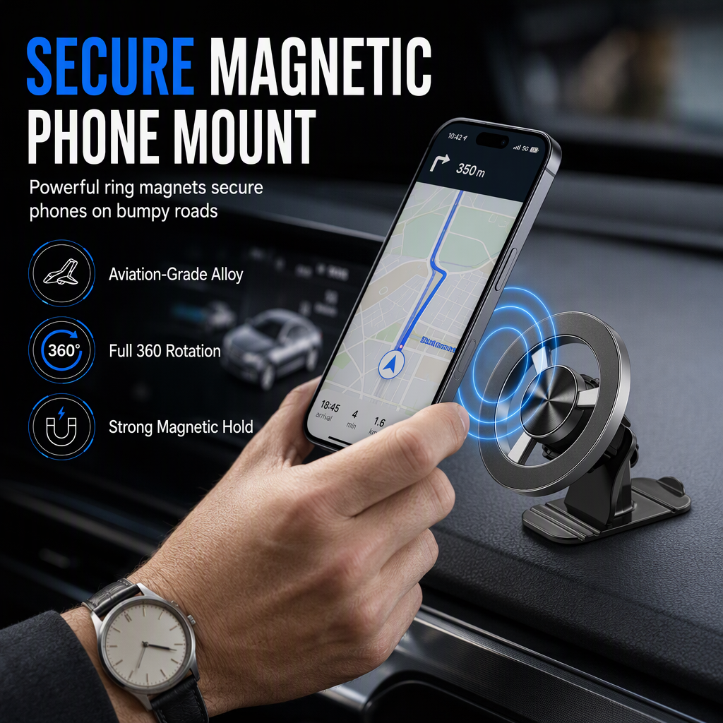 ⏳Limited-time 50% off💥Strong Magnetic Car Phone Holder Adhesive Dashboard Navigation Mount