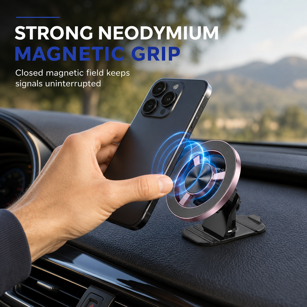 ⏳Limited-time 50% off💥Strong Magnetic Car Phone Holder Adhesive Dashboard Navigation Mount