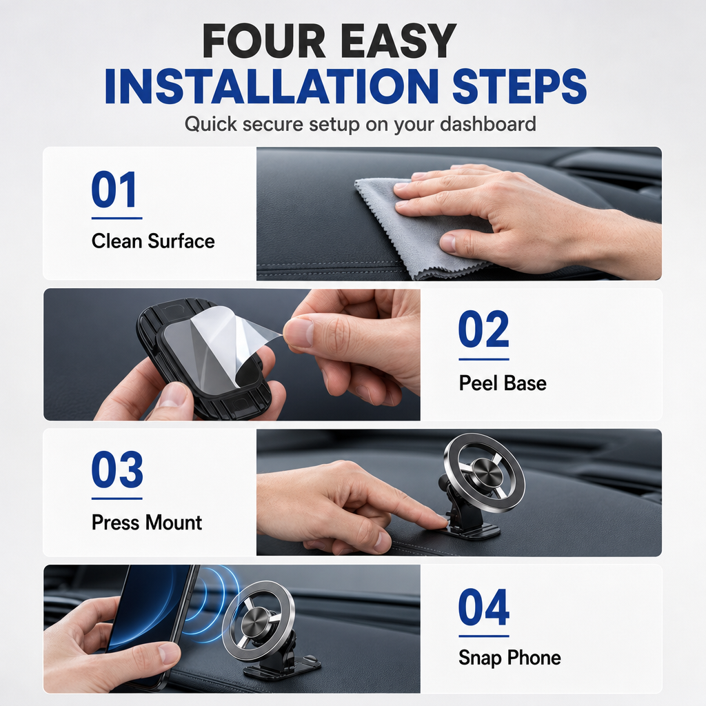 ⏳Limited-time 50% off💥Strong Magnetic Car Phone Holder Adhesive Dashboard Navigation Mount